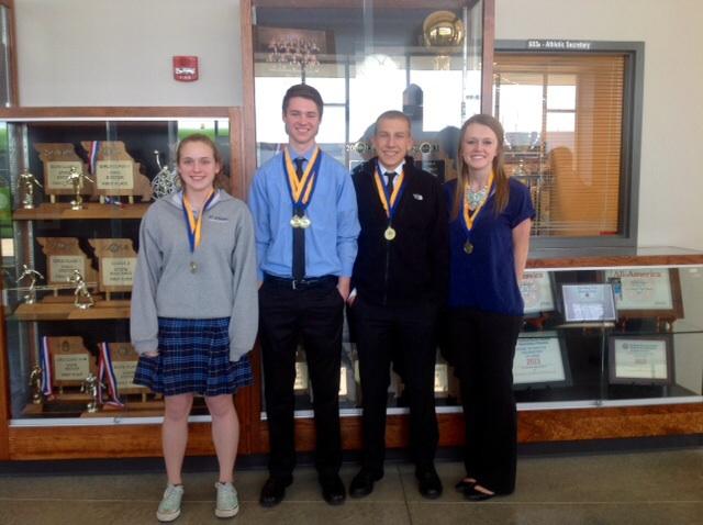 FBLA competition winners: Maria Reynolds, Joey Herget, Andrew Luetkenhaus, and Emma Siemen