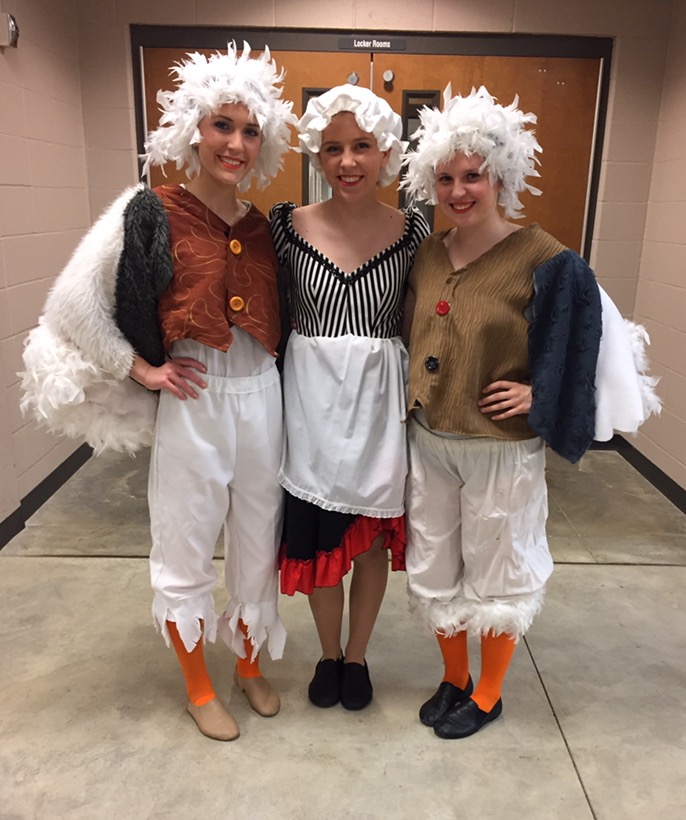 Seniors Sarah Bowen, Lauren Jennings and Megan Rossmann