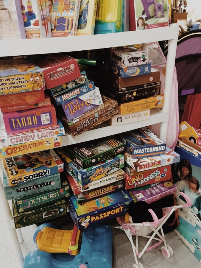 Old board games for sale at Mom's Resale.