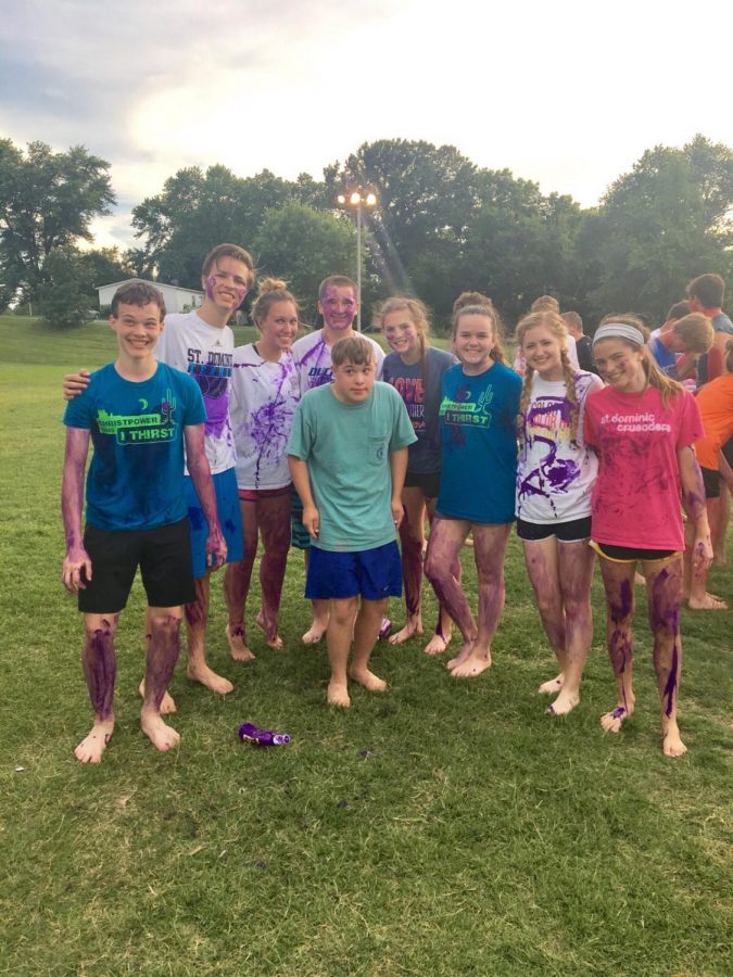 Some St. Dominic students during messy game night on Christpower.