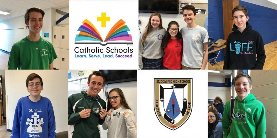 Students enjoying the first day of Catholic Schools Week.