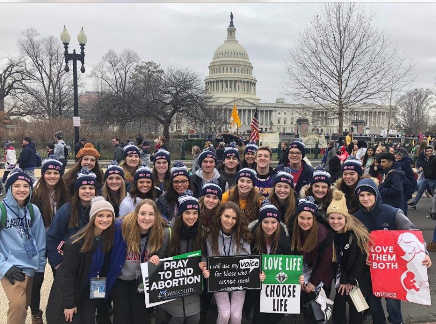 Thousands of people gather to walk for the pro-life march. 