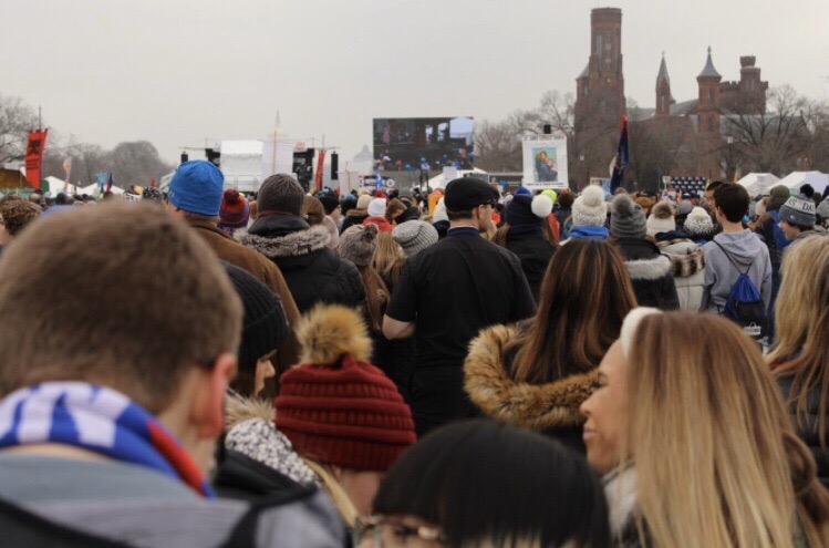 Thousands of people preparing for the March for Life in Washington D.C.  