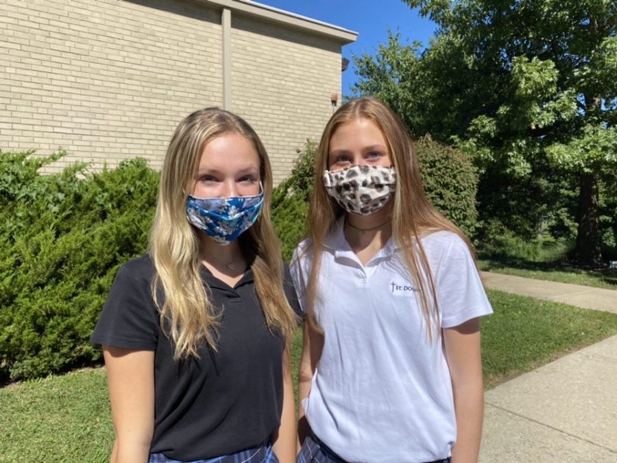 As St. Dominic goes back to school girls begin to assemble fashion into the new ways of mask life.