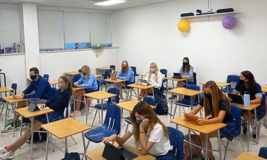 Many Spanish 4 students returned to learn in person while joined virtually 