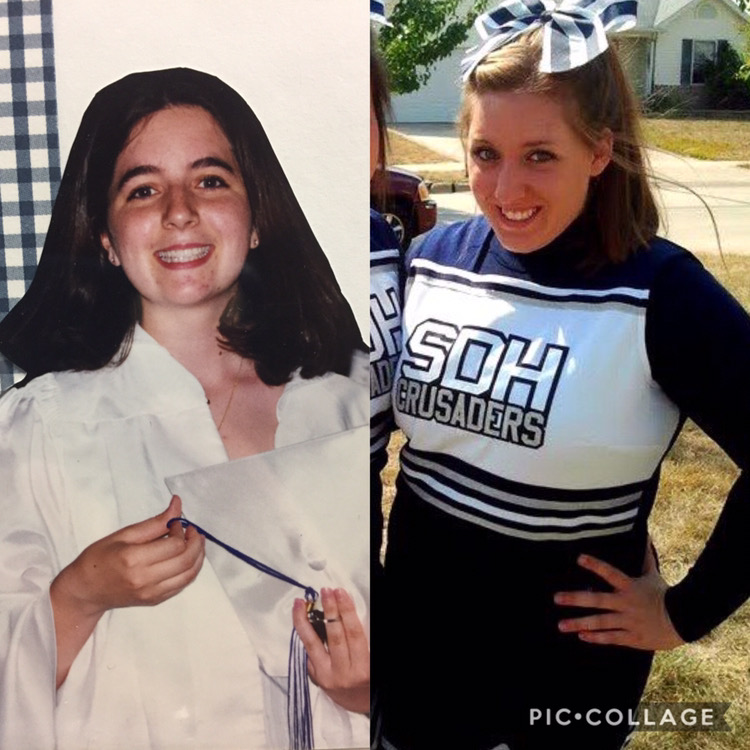 English teacher Mrs. Goins ‘99 (left) and wellness counselor Ms. Lammering ‘12 (right) are both alumni who call St. Dominic home. 