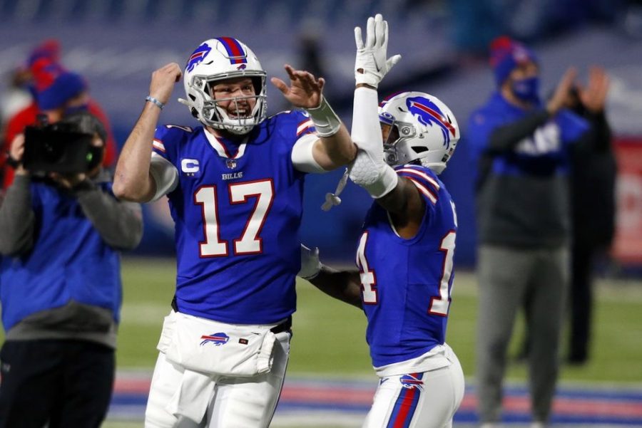 Bills Quarterback Josh Allen and receiver 
Stephon Diggs prepare to play against the Kansas City Chiefs on Championship Sunday. 