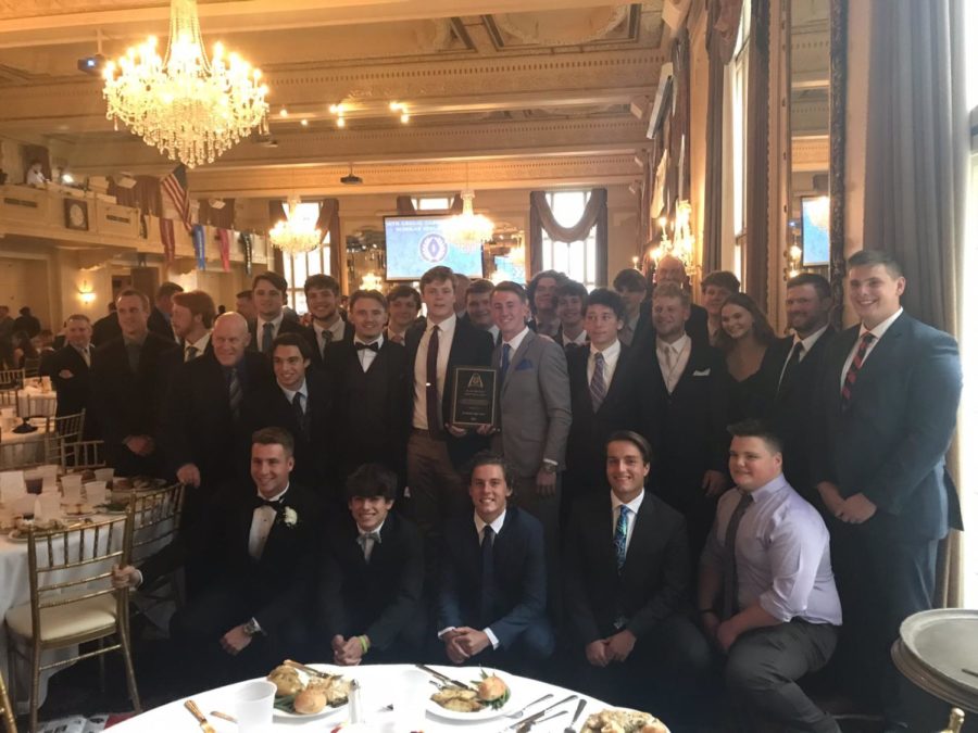 The+varsity+football+team+was+named+Program+of+the+Year+at+the+St.+Louis+National+Football+Foundation+Banquet+and+two+other+awards+were+given+to+Coach+Markway+and+Gabe+Serri.