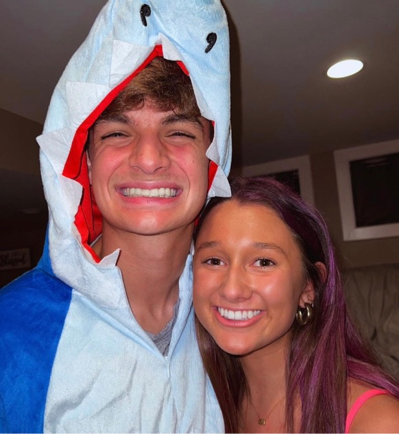 Juniors Macie Drummond and Chase Freesmeier dress up as the childhood Disney characters Sharkboy and Lavagirl