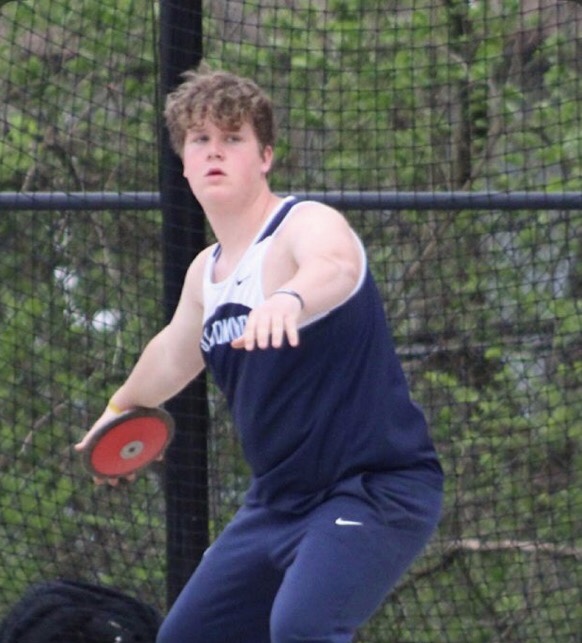 Zach Malone prepares for a throw in the discus event