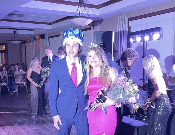 Prom king and queen Brennon Schulz and Jessica Larson after being crowned