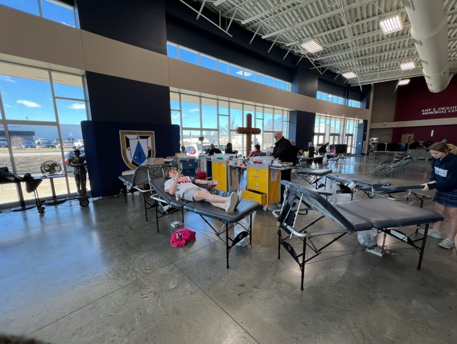 Students and teachers participate in blood drive with Mercy Hospital.