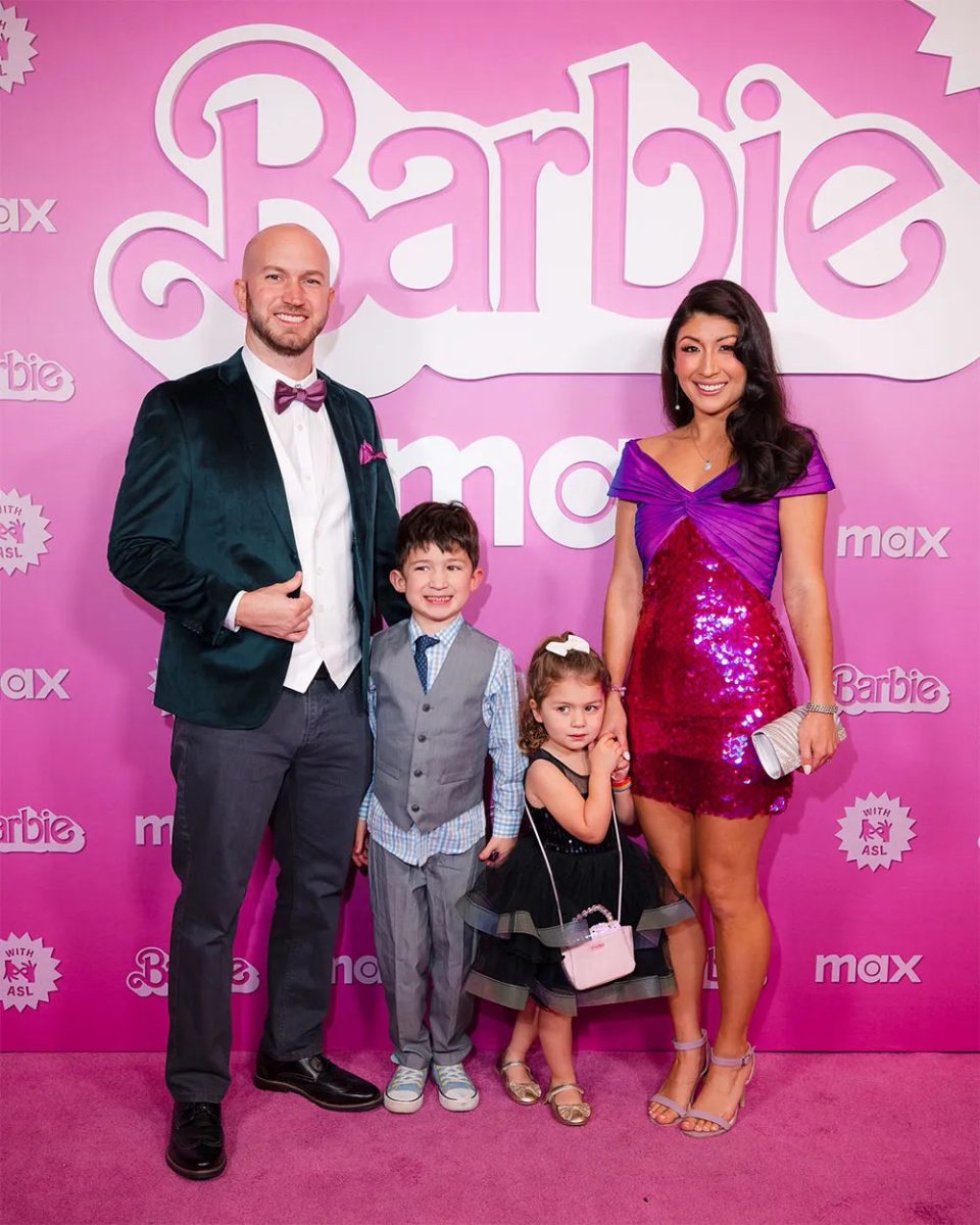 Leila Hanaumi and family at the Barbie with ASL premiere