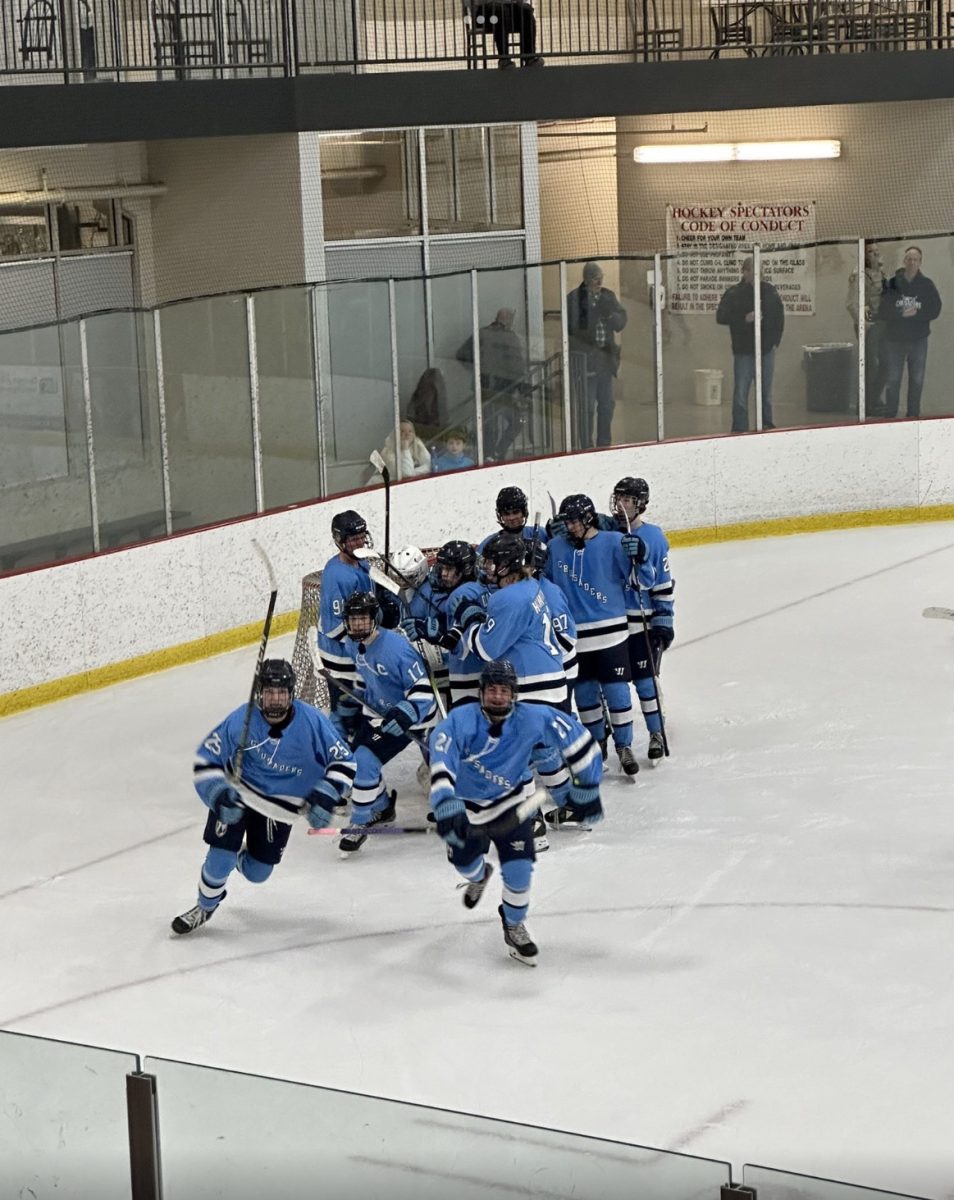 St. Dominic Varsity Ice Hockey celebrates after an amazing season
