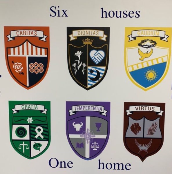 The six houses are ready to compete in the vigorous house cup contest 