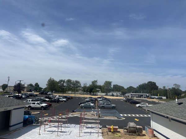 Saint Dominic parking lot getting finishing touches ready for school 