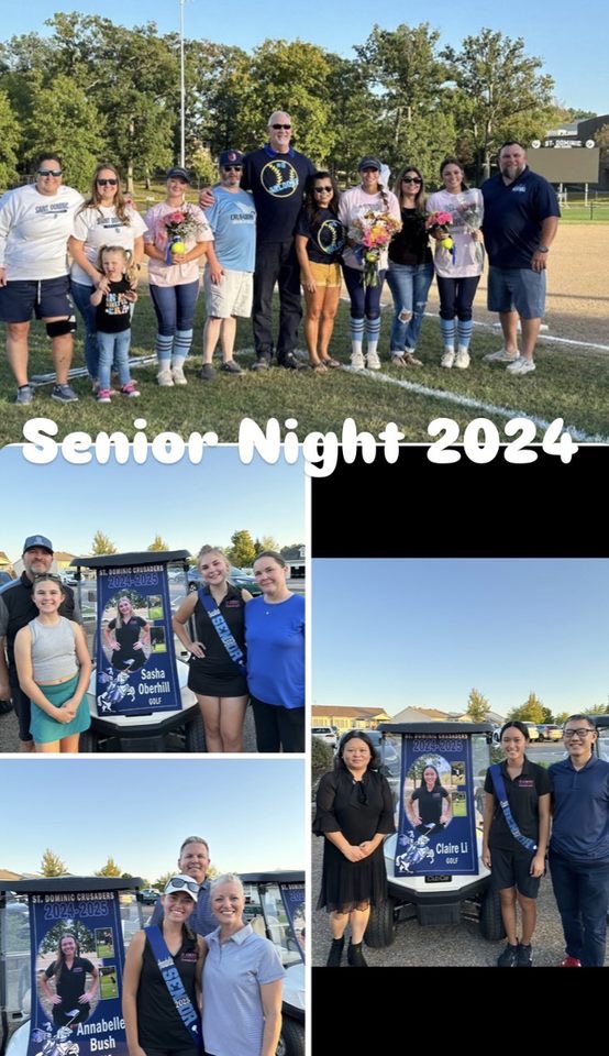 St. Dominic's softball/golf's seniors are honored during games against IWA and Borgia