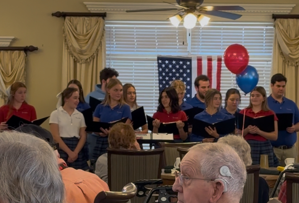 St. Dominic's band honors Veterans to the tune of star spangled banner 